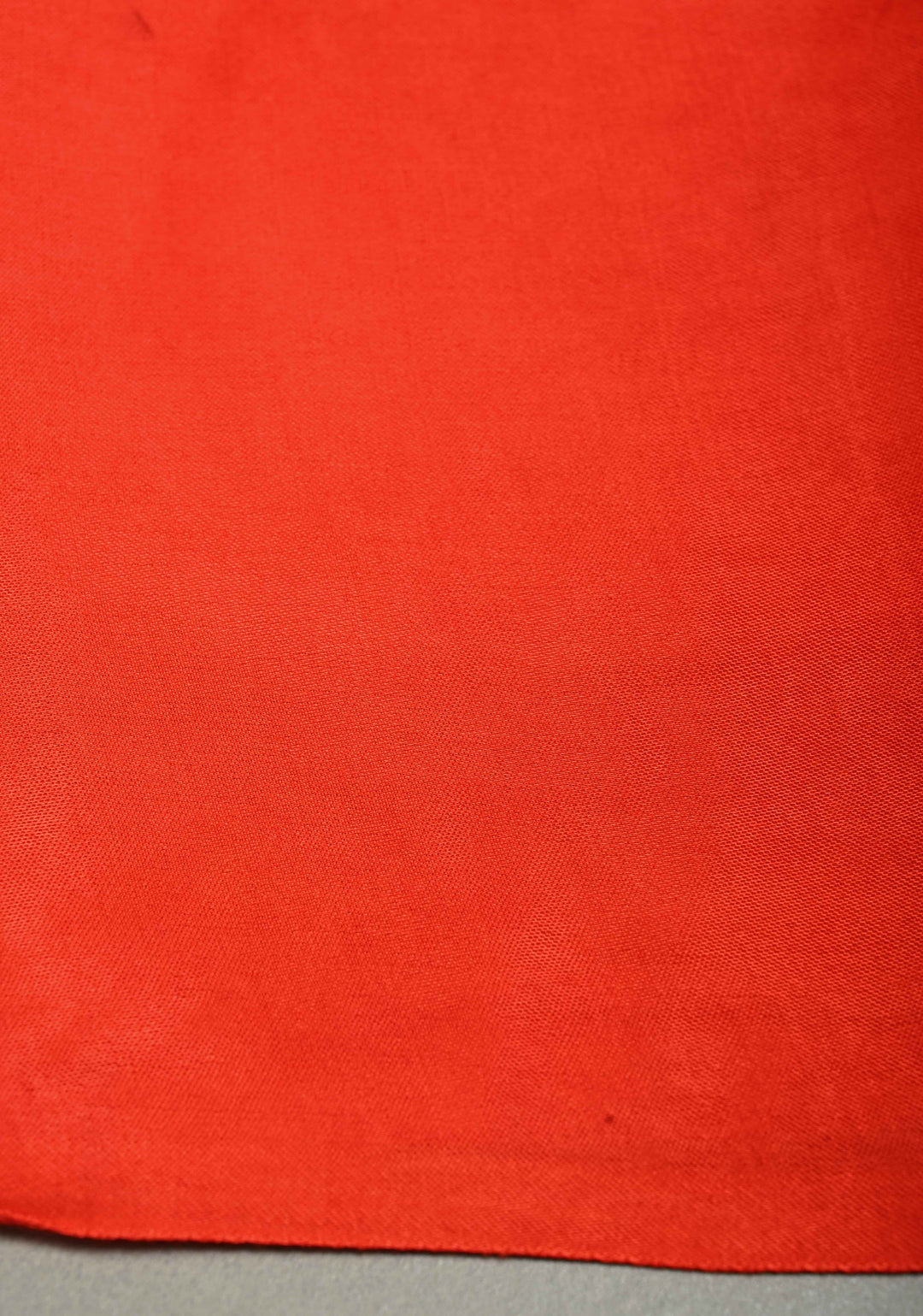 Orangish Red Borderless Modal Silk Saree with Lagda Patta Crushed Pallu | SHOBITAM