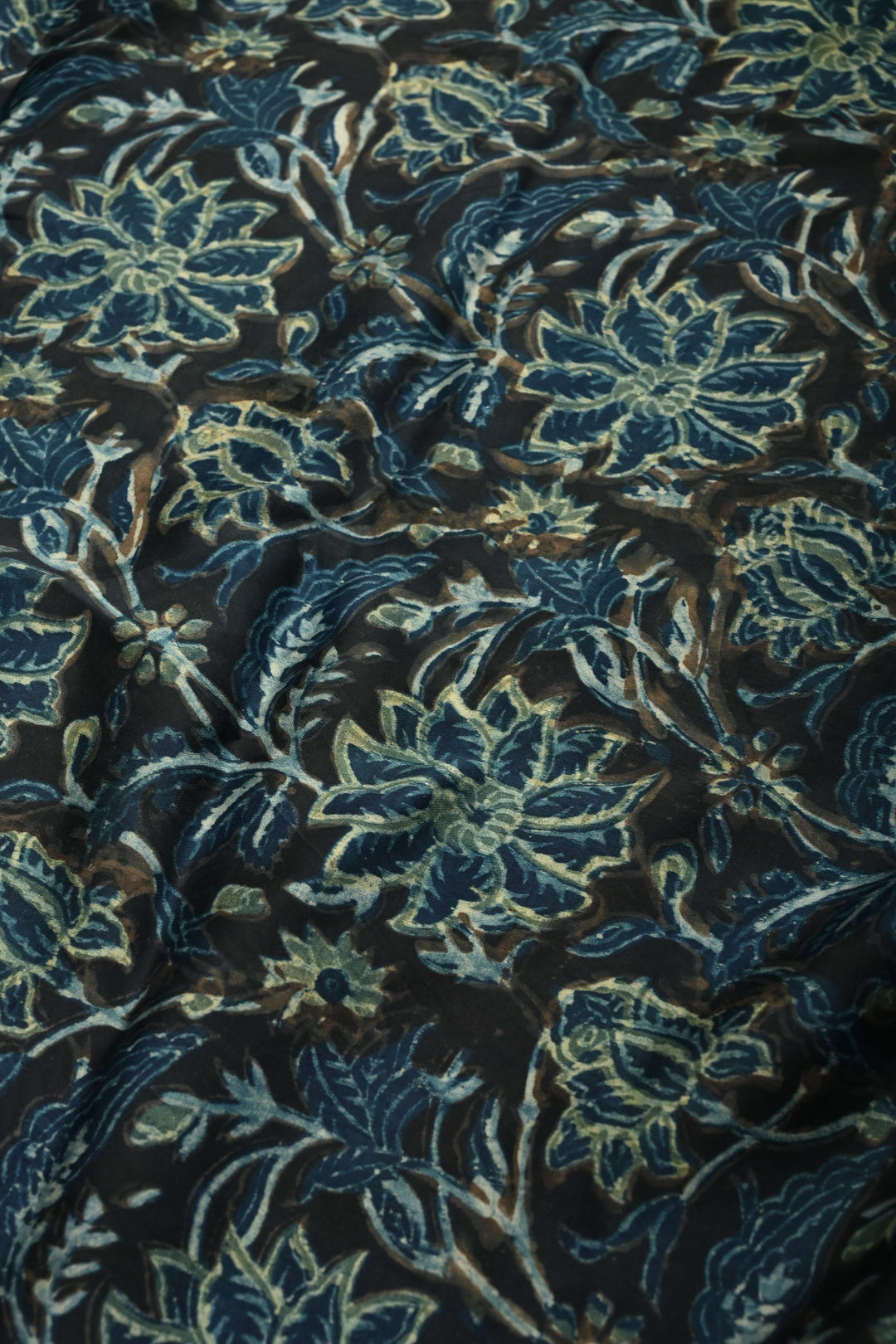 Dupatta: Authentic Modal Silk Dupatta in Black with Vanaspati Hand Block Print | SHOBITAM