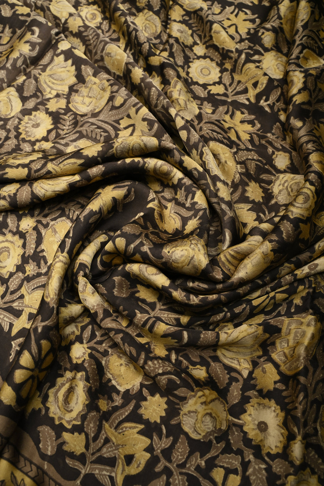 Dupatta: Authentic Modal Silk Dupatta in Black with Hand Block Print | SHOBITAM