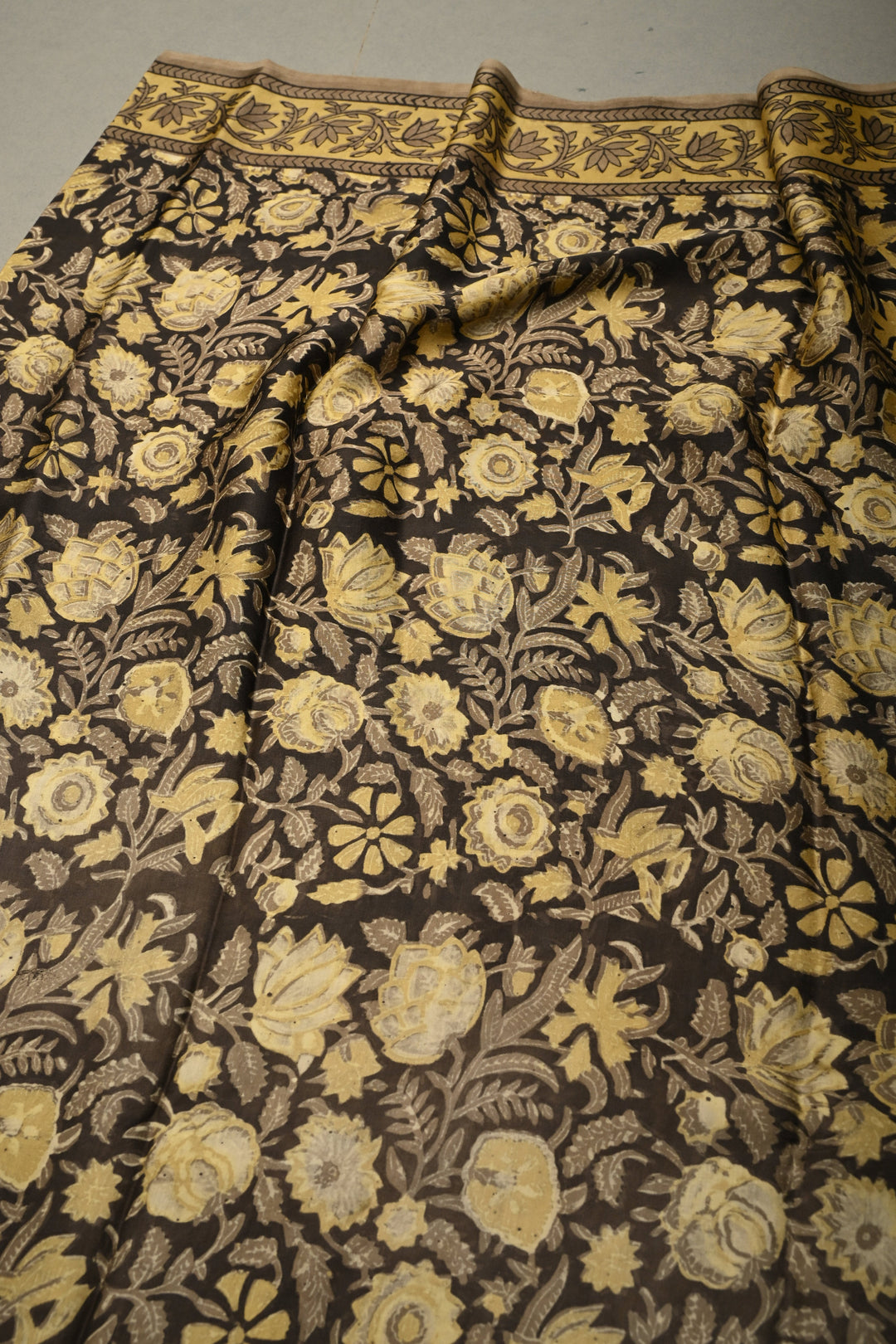 Dupatta: Authentic Modal Silk Dupatta in Black with Hand Block Print | SHOBITAM