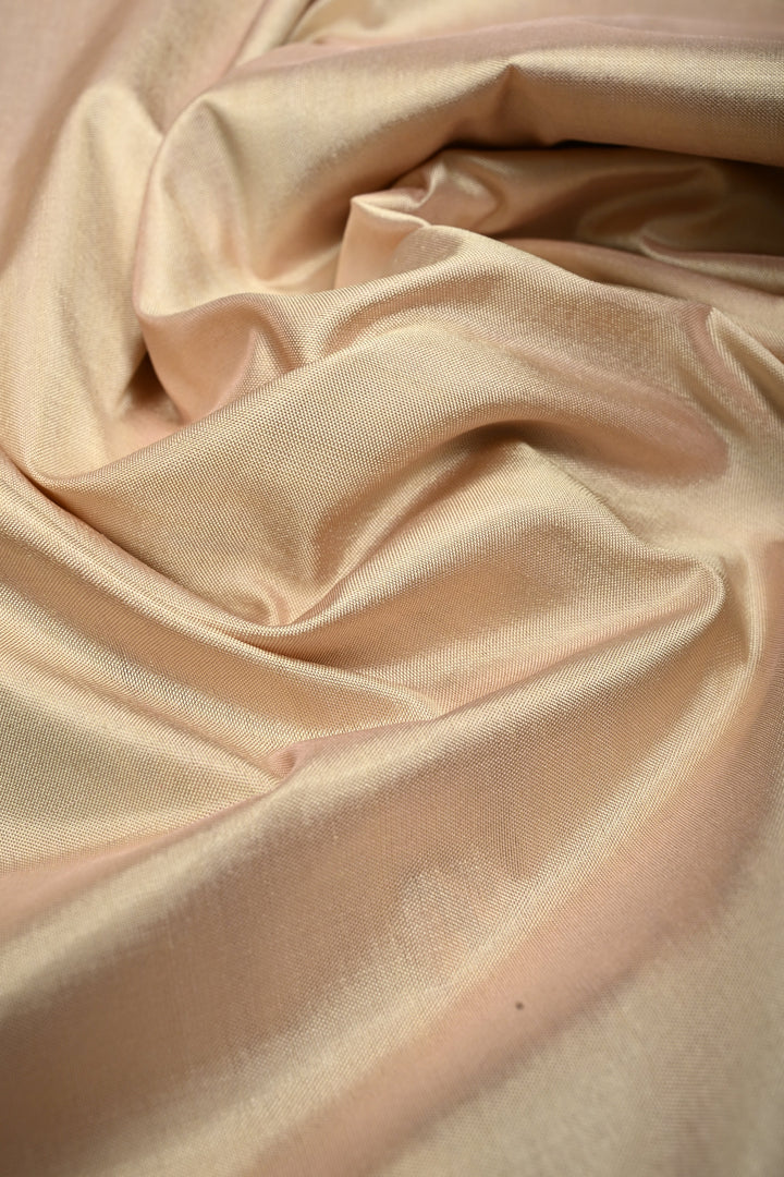 Dusty Mauve-Beige Pochampally Ikkat Pure Silk Half and Half Saree with Chevron Design and Tissue Zari Border  | SILK MARK CERTIFIED | SHOBITAM