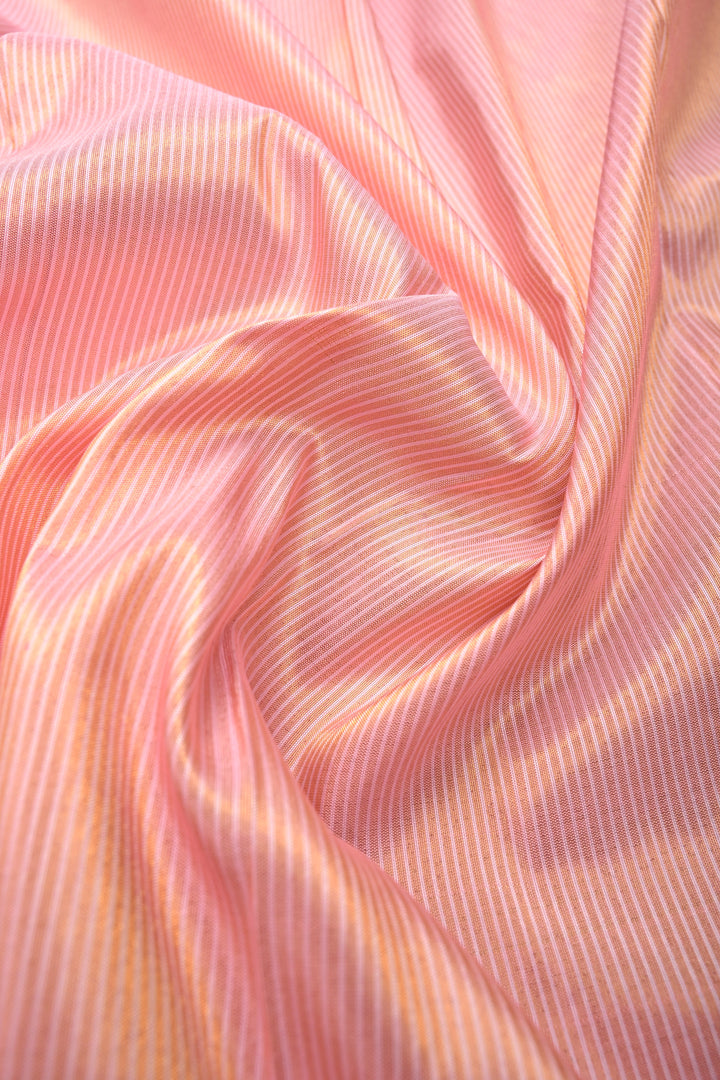Authentic Pink Yeola Paithani Handloom Silk Saree with Single Muniya Borders and Peacock Motifs on Pallu | SILK MARK CERTIFIED | SHOBITAM