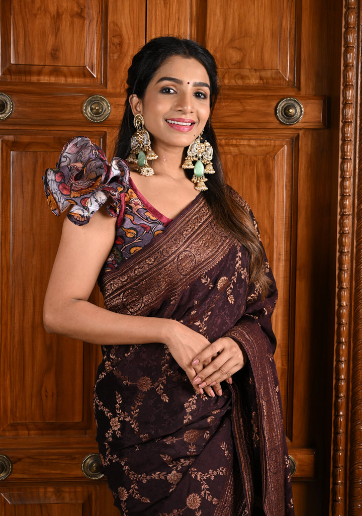 Oxidized Sage green Stone Long Earring set with Dangling Beads | Shobitam Jewelry