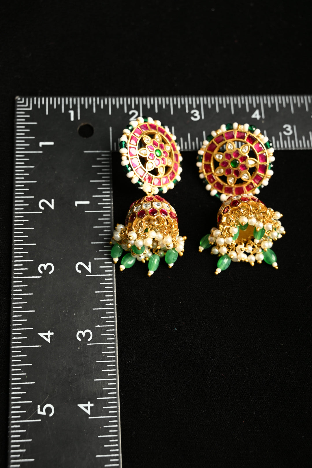 Dhamini Jhumkas in Brass with Jadau and Gold Tone | SHOBITAM