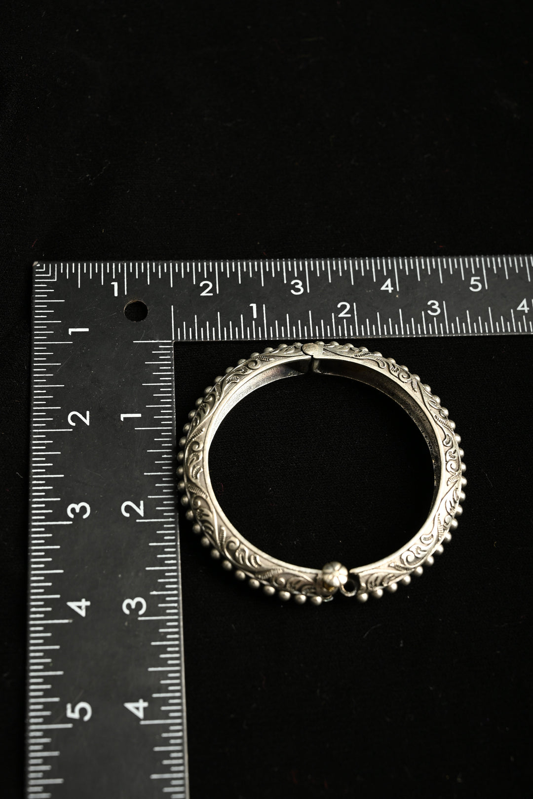 Zara Bangle in Brass with Antique Silver Polish and Adjustable Screw - Single Piece