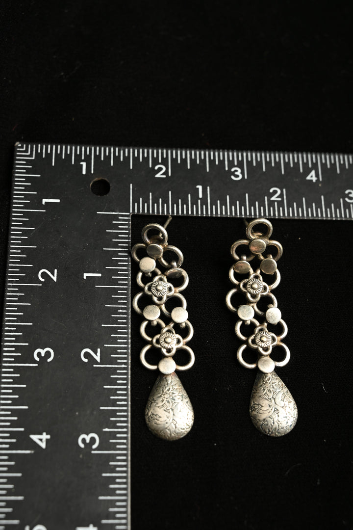 Kaarunya Earrings in Brass with an Antique Silver Polish