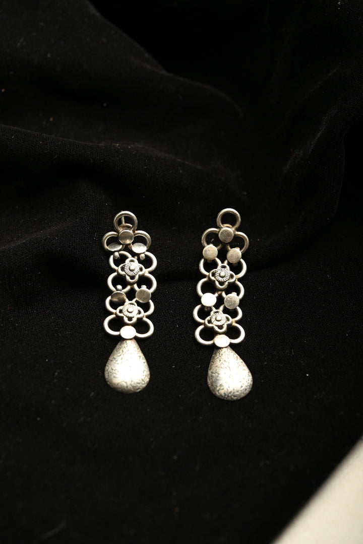 Kaarunya Earrings in Brass with an Antique Silver Polish