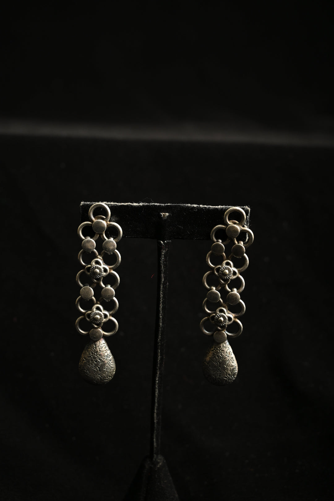 Kaarunya Earrings in Brass with an Antique Silver Polish