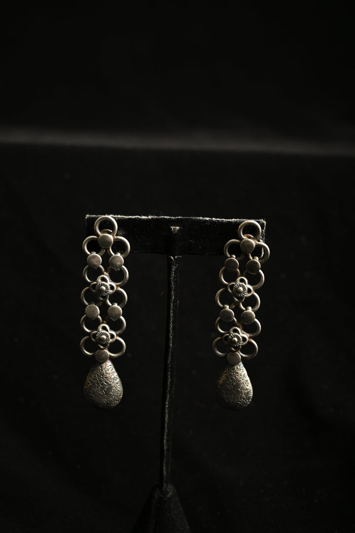 Kaarunya Earrings in Brass with an Antique Silver Polish