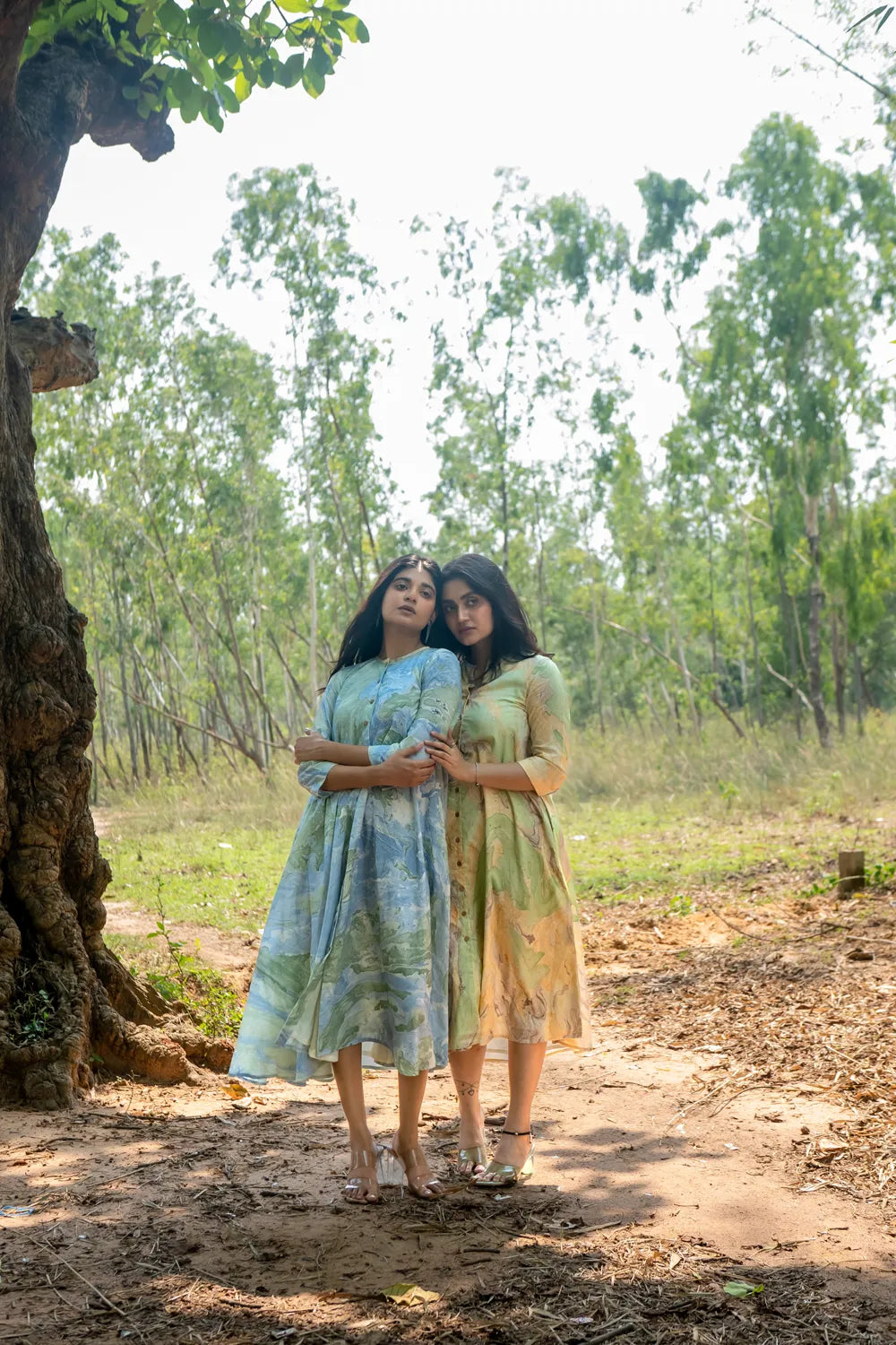 Bluegrass Marble Pure Cotton Dress | SHOBITAM