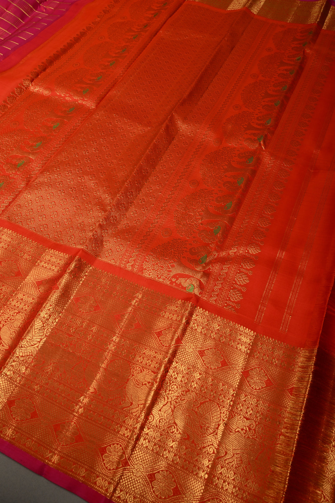 Rani Pink Zari Checks Pure Gadwal Silk Saree with Zari Buttis and Contrast Wide Zari Border | SILK MARK CERTIFIED | SHOBITAM