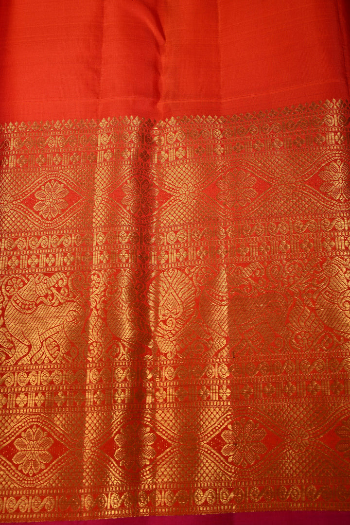Rani Pink Zari Checks Pure Gadwal Silk Saree with Zari Buttis and Contrast Wide Zari Border | SILK MARK CERTIFIED | SHOBITAM