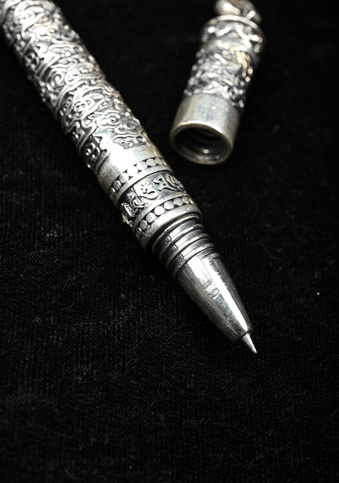 92.5 Silver Ballpoint Hollow Carved, Business Signature Pen