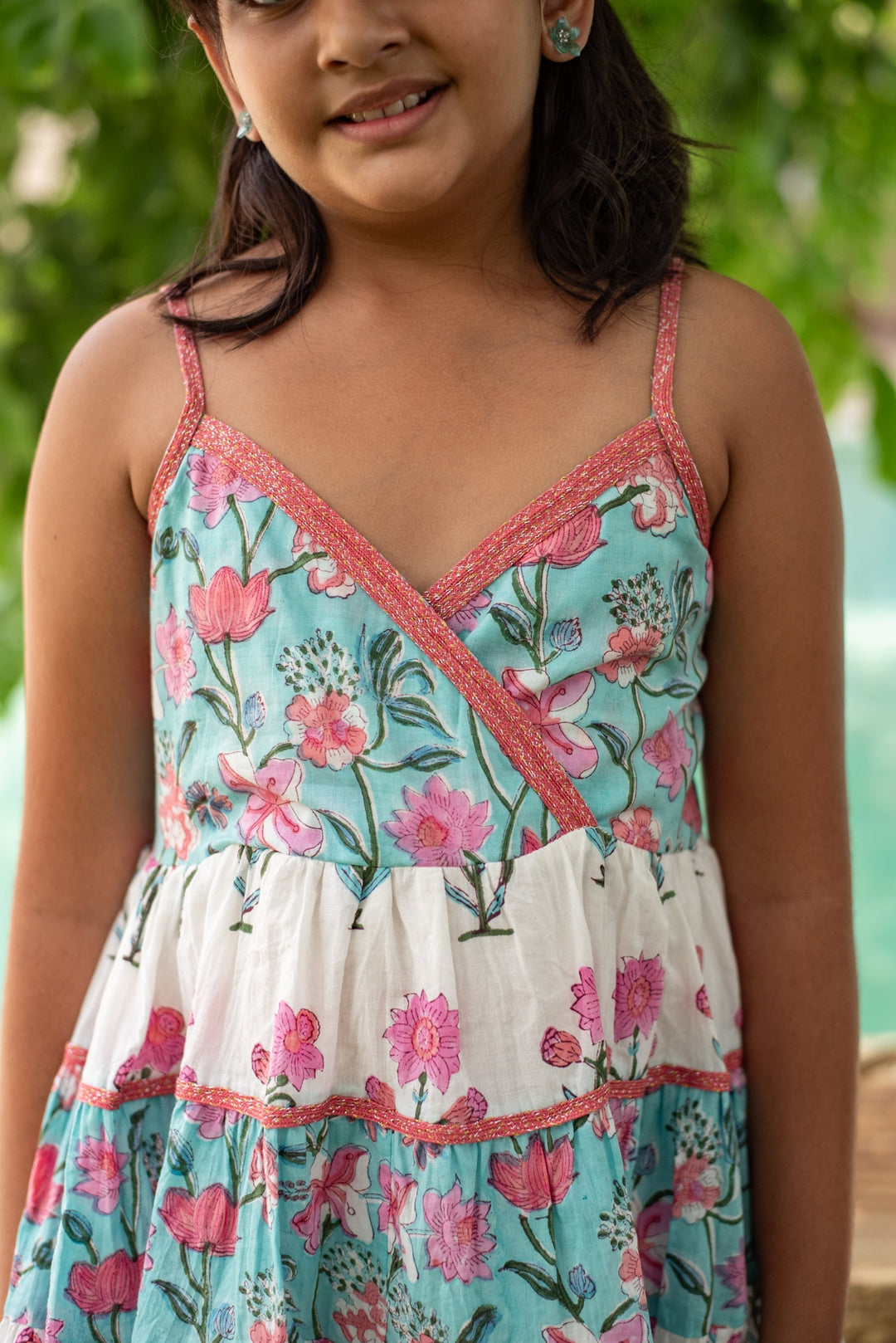 Firozi Tier Dress | SHOBITAM