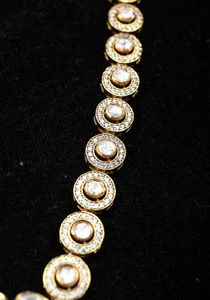92.5 silver oxidized Dual Tone Necklace, Studded with Semi-Precious Stones