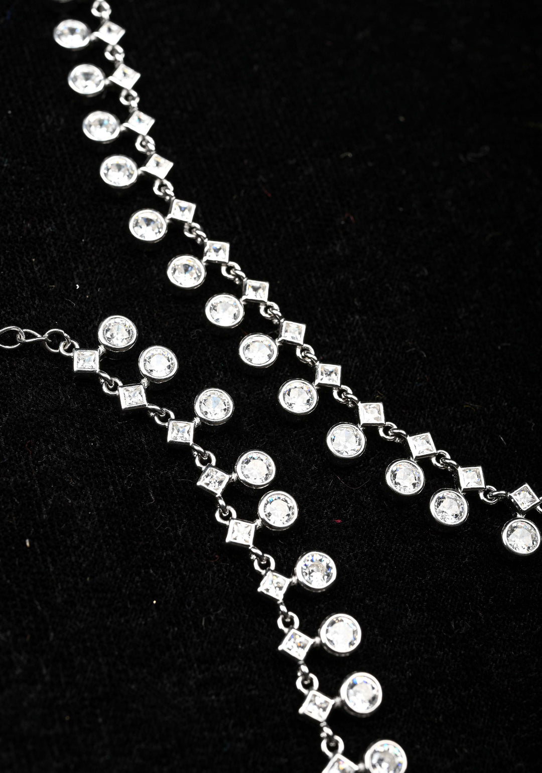 92.5 Silver Anklets with white CZ Stones