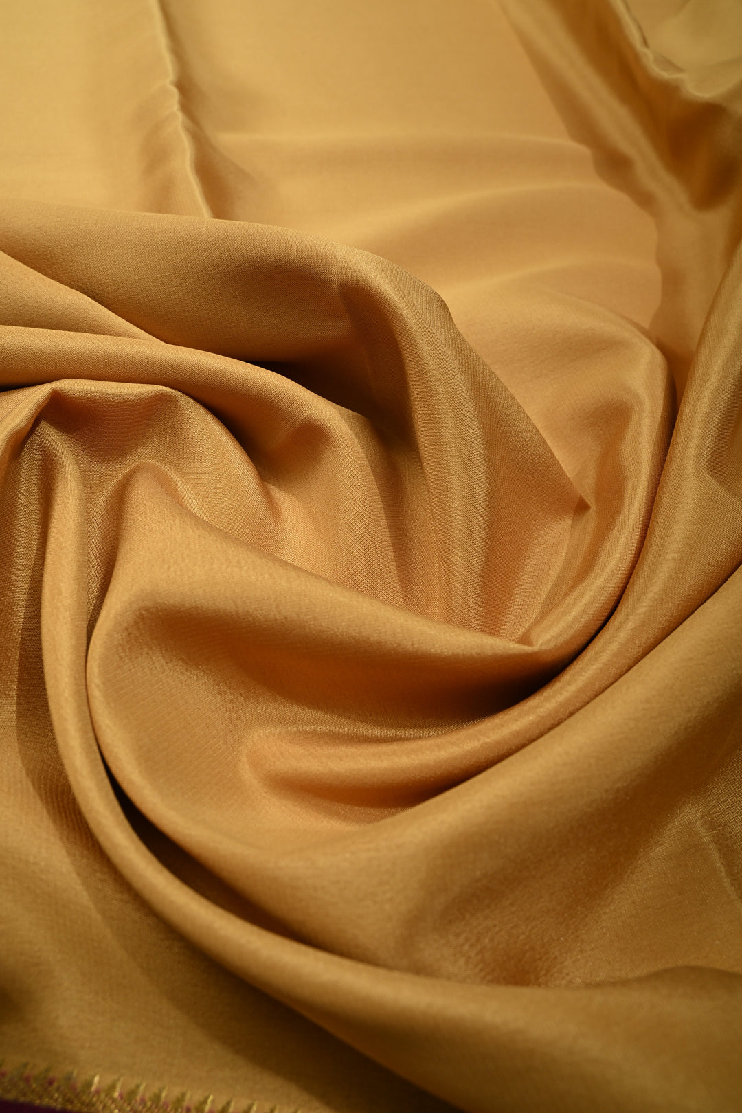 Dark Beige Mysore Silk Saree with Contrast Biscuit Zari Borders  | SILK MARK CERTIFIED | SHOBITAM