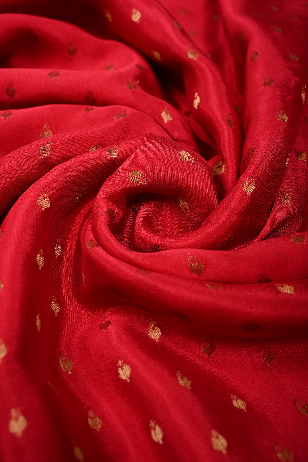 Rose Red Mysore Silk Saree with Antique Zari Buttis Brocade and Paisley Wide Zari Border | SILK MARK CERTIFIED | SHOBITAM