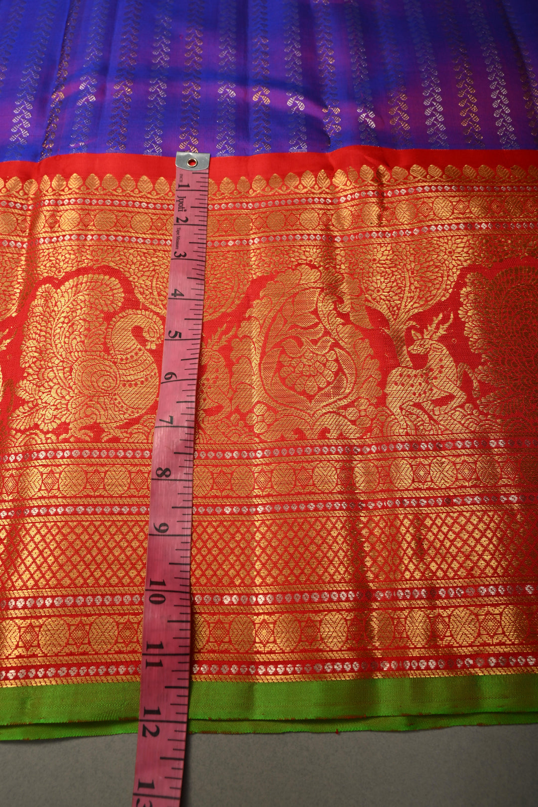 Pure Gadwal Silk Saree in Purple pink  Dual Tone with Ornate Zari Stripes and contrasting Red Wide Border | SILK MARK CERTIFIED | SHOBITAM