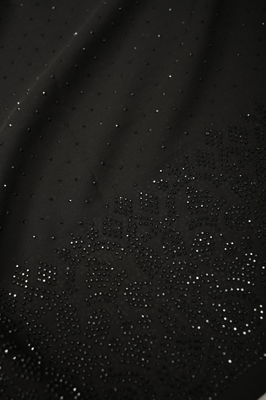 Stunning Black Georgette Saree with Tone on Tone Powder Stones Work and Border | SHOBITAM