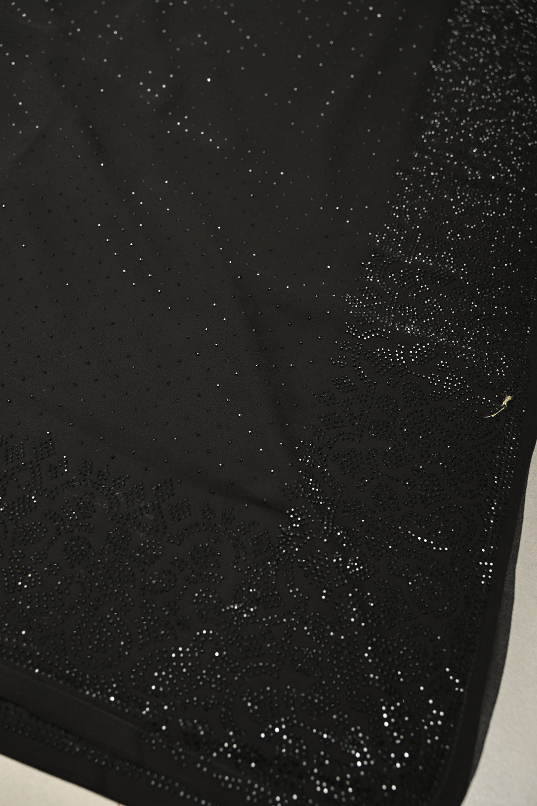 Stunning Black Georgette Saree with Tone on Tone Powder Stones Work and Border | SHOBITAM