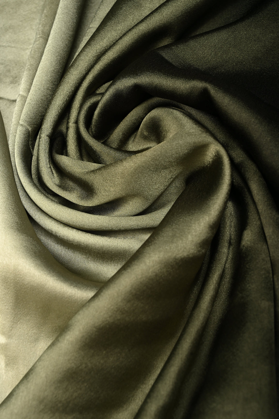 Shades of Green Ombre Satin Georgette Saree with Tone on Tone Powder Stones Work and Scallop Border | SHOBITAM
