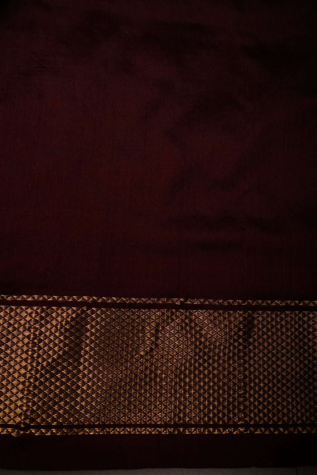 OffWhite Pure Ikkat Handwoven Pure Silk Saree With Contrast Brown Zari Border | SILK MARK CERTIFIED | SHOBITAM
