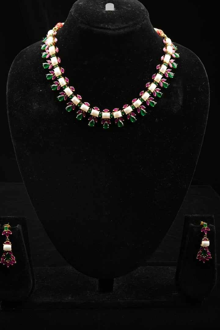 Traditional Kundan Stone Necklace Set  | SHOBITAM