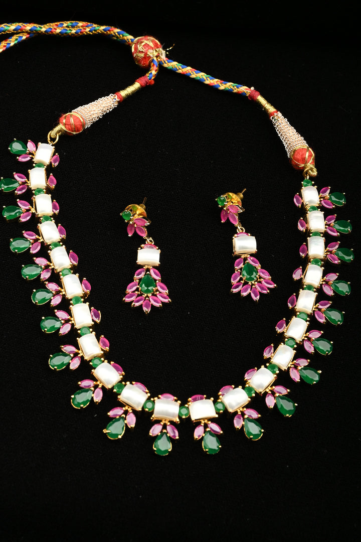 Traditional Kundan Stone Necklace Set  | SHOBITAM