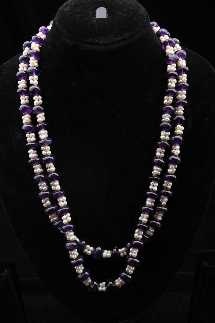 Lavender Grace Beaded Pearl Necklace | SHOBITAM