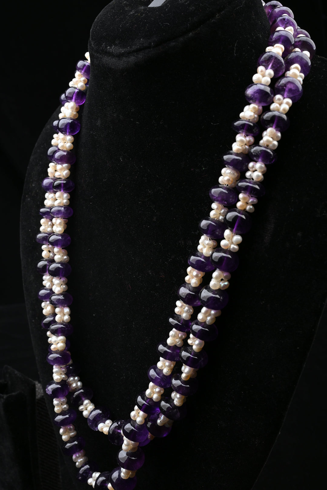 Lavender Grace Beaded Pearl Necklace | SHOBITAM