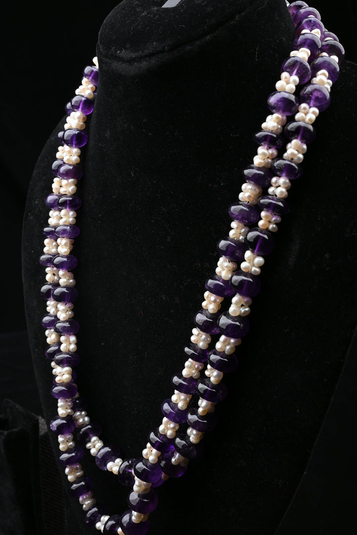 Lavender Grace Beaded Pearl Necklace | SHOBITAM