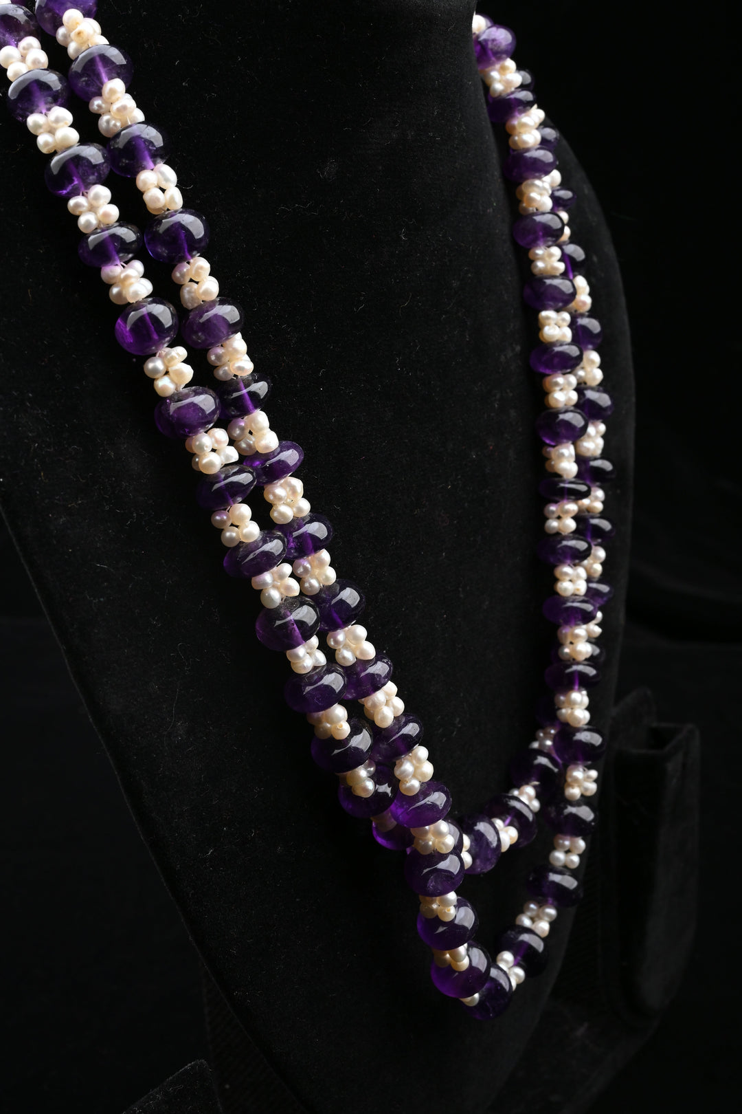 Lavender Grace Beaded Pearl Necklace | SHOBITAM