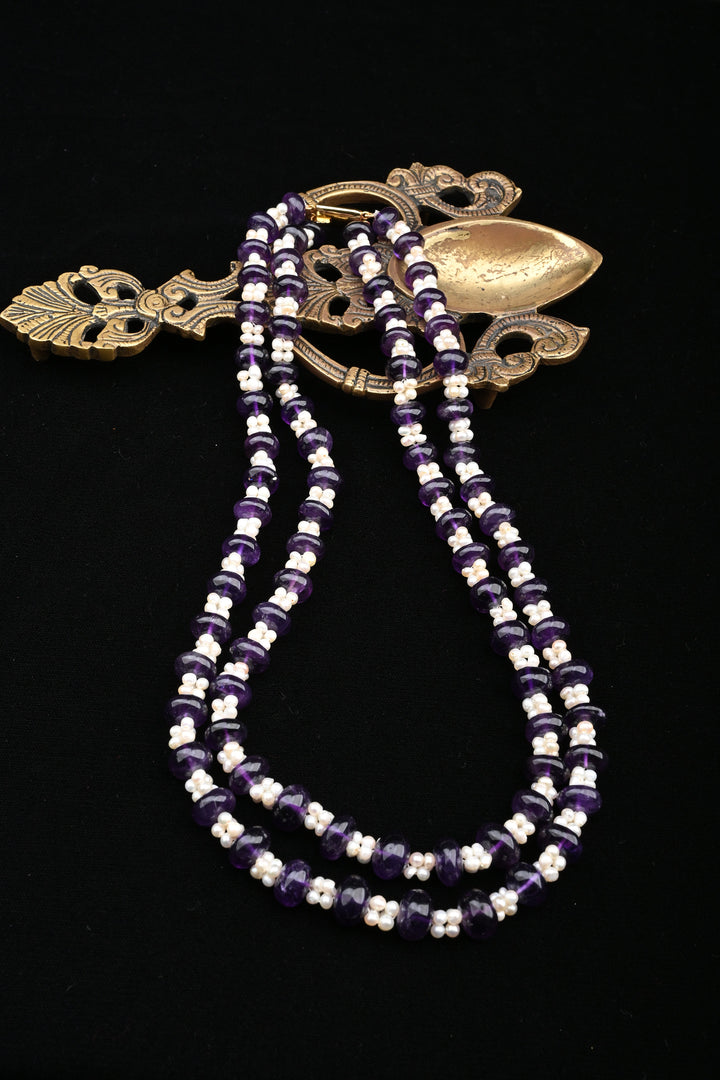Lavender Grace Beaded Pearl Necklace | SHOBITAM
