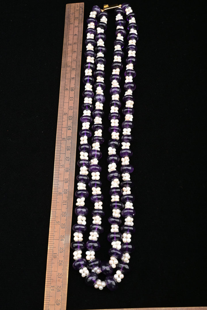 Lavender Grace Beaded Pearl Necklace | SHOBITAM