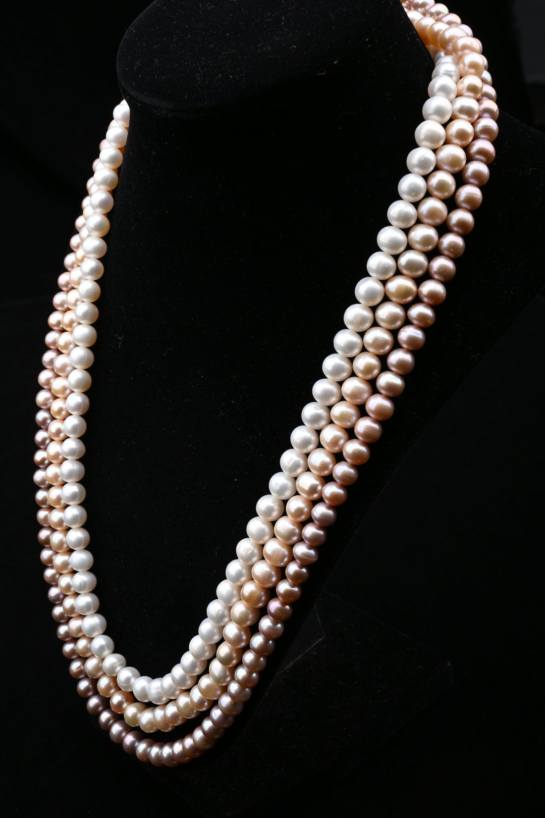 Blush Harmony – Layered White & Pink Pearl Necklace | SHOBITAM