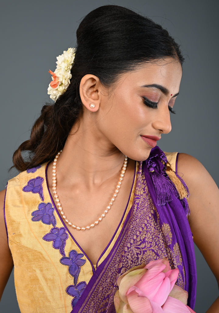 Single Strand Freshwater Oval Shaped Pink Necklace Set