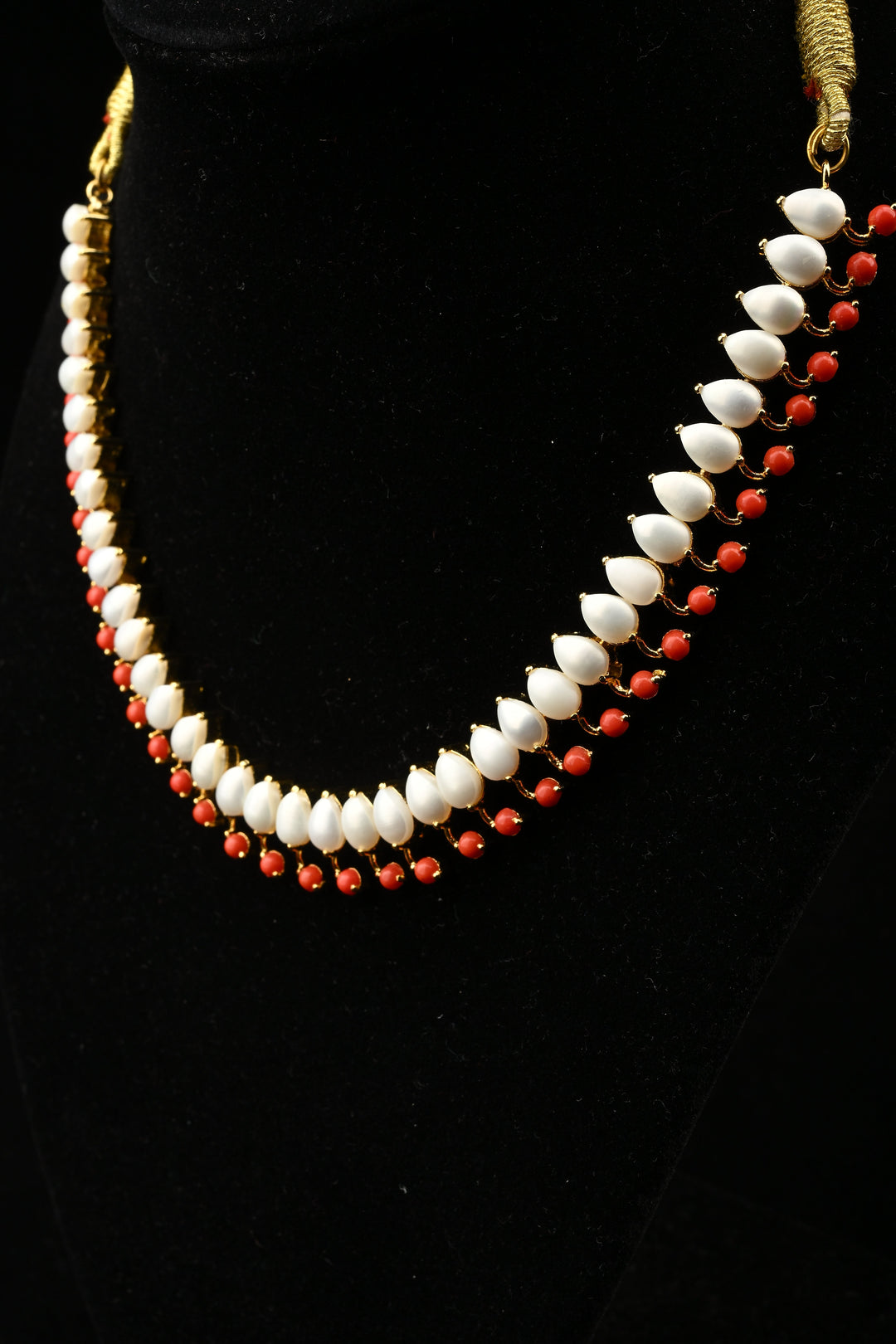 Handcrafted Natural pearl Necklace With coral like stones | SHOBITAM