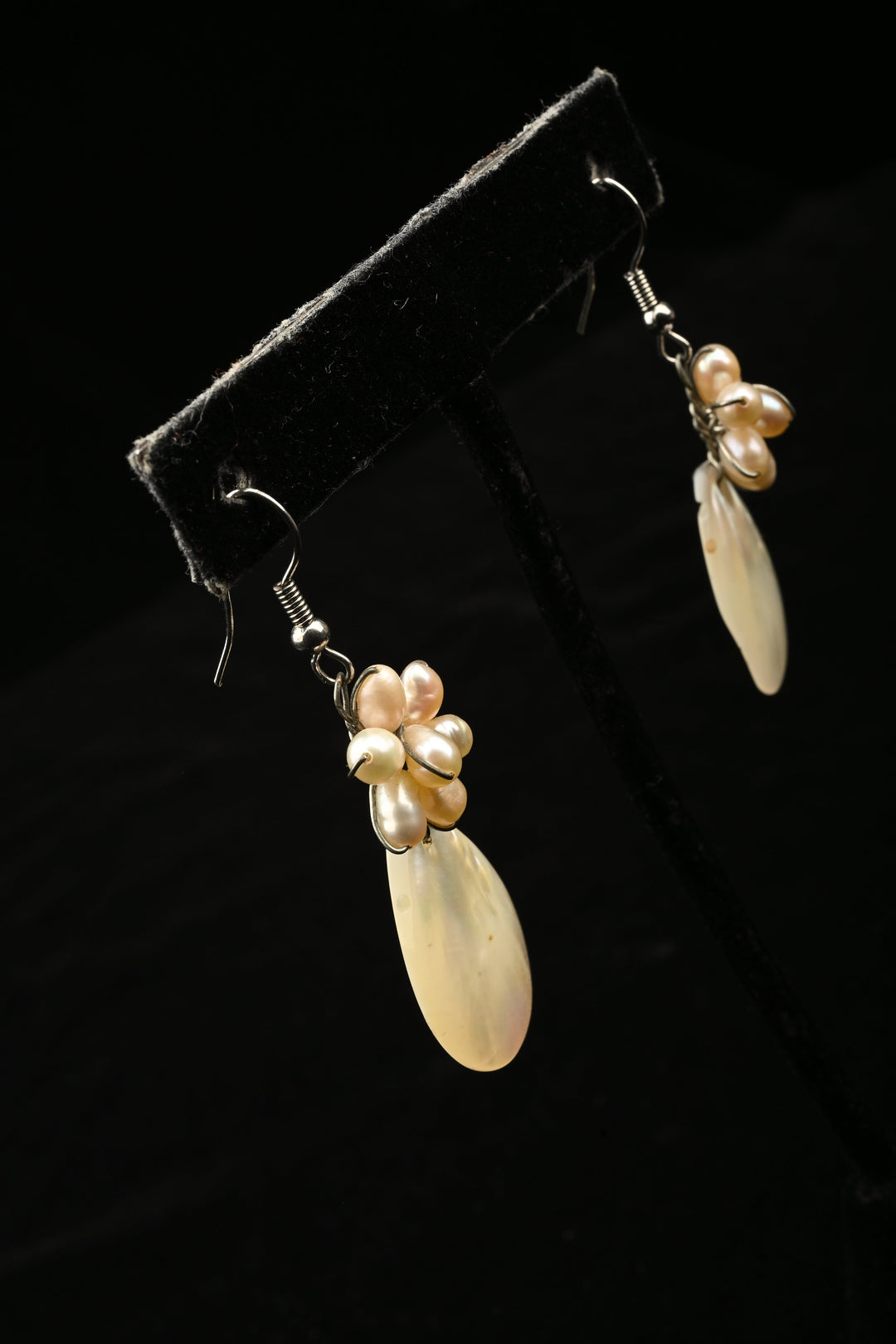 Mother of Pearl Freshwater Pearl Statement Necklace Set | SHOBITAM