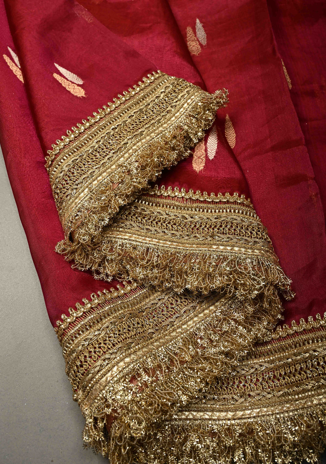 Raspberry Pink Banarasi Organza Silk Saree with Sona Rupa Zari Buttas and Fancy Lace Trim Border | SILK MARK CERTIFIED | SHOBITAM