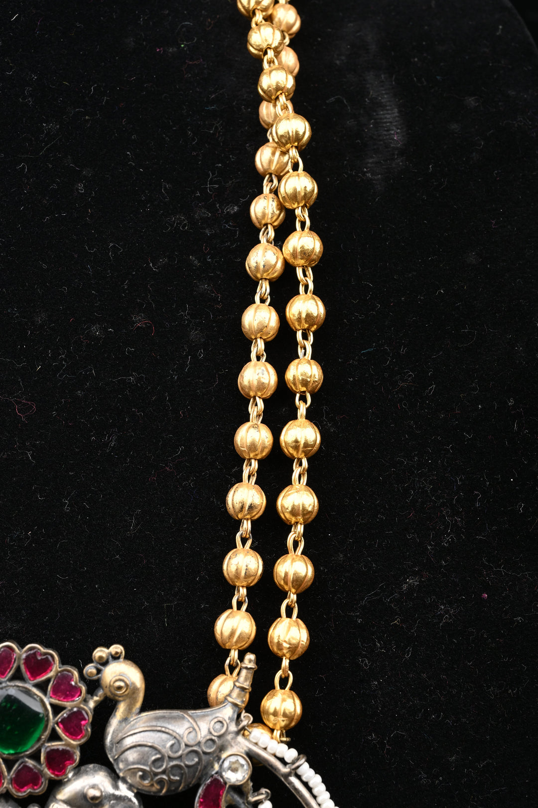 92.5 silver Mohar Peacock Pendant Necklace | SHOBITAM