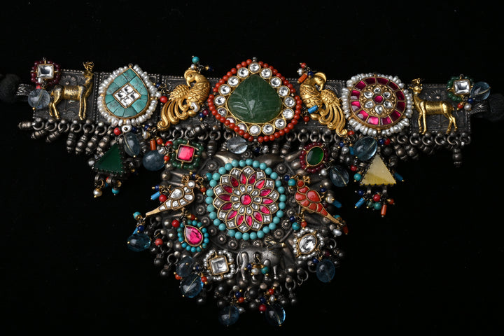 Gajalakshmi Multimotif Heritage Necklace | SHOBITAM
