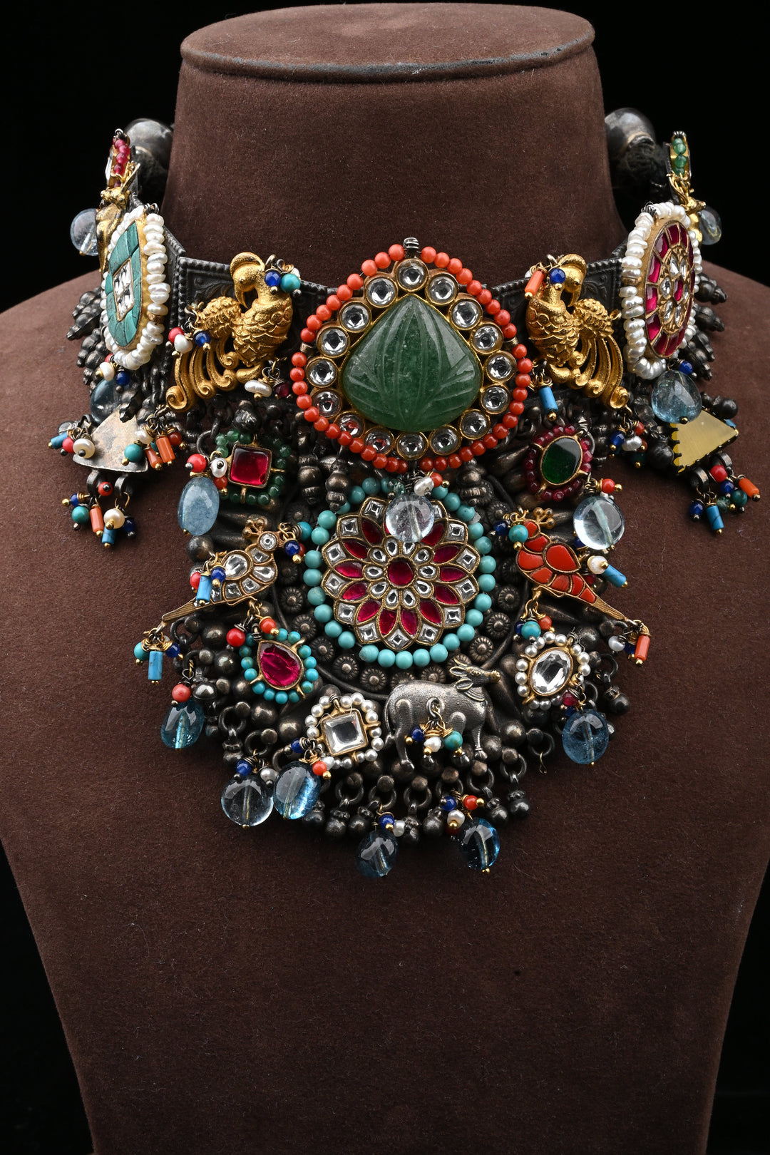 Gajalakshmi Multimotif Heritage Necklace | SHOBITAM