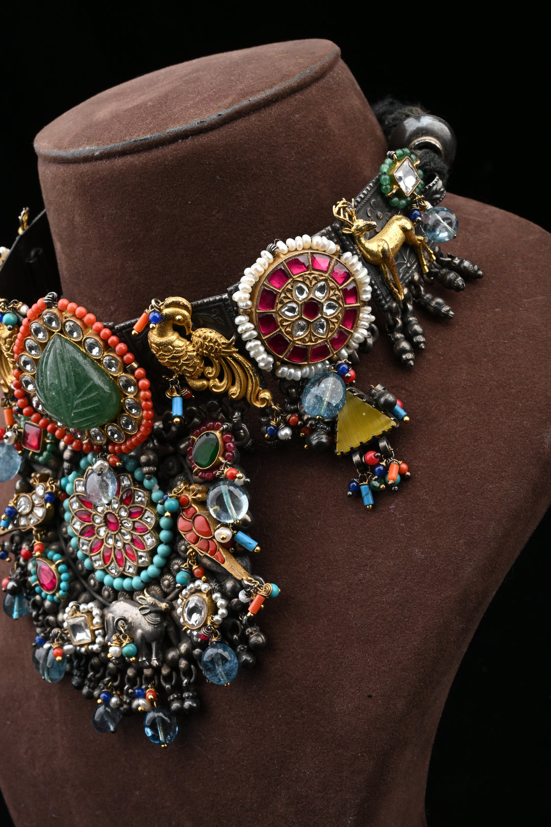 Gajalakshmi Multimotif Heritage Necklace | SHOBITAM