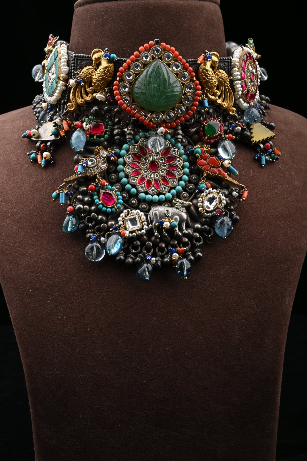 Gajalakshmi Multimotif Heritage Necklace | SHOBITAM