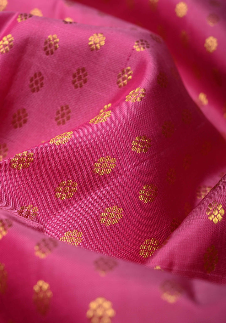 DUPATTA: Dusty Rose Pure Kanjivaram Dupatta with Chunri Buttis Brocade and Zari Borders | SILK MARK Certified | SHOBITAM