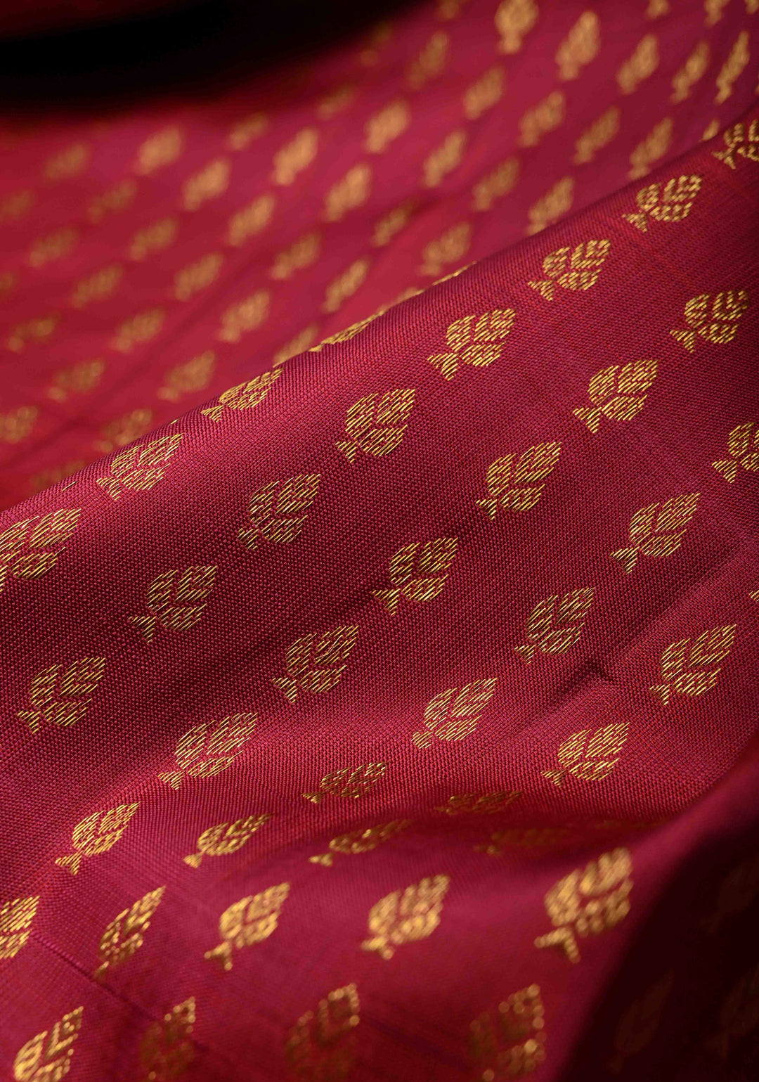 DUPATTA:  Rose Red Pure Kanjivaram Dupatta with Zari Buttis Brocade and Zari Borders | SILK MARK Certified | SHOBITAM