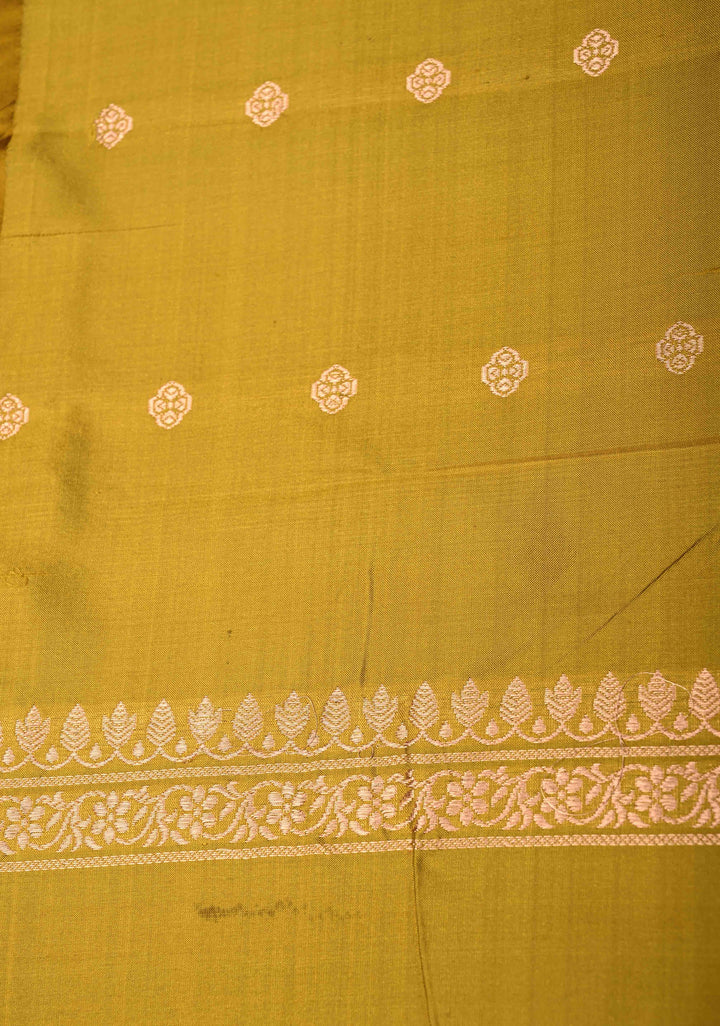 Ink Blue Dual Tone Banarasi Katan Silk Saree with Floral Zari Buttas and Contrast Zari Border | SILK MARK CERTIFIED | SHOBITAM
