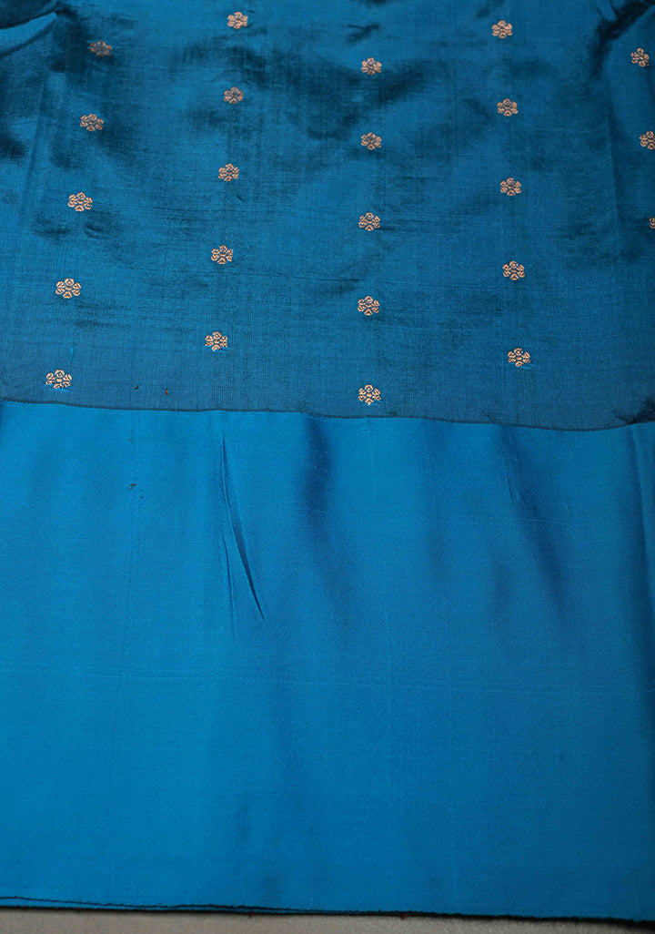 Maroon Banarasi Katan Silk Saree with Floral Zari Buttas and Contrast Zari Border | SILK MARK CERTIFIED | SHOBITAM
