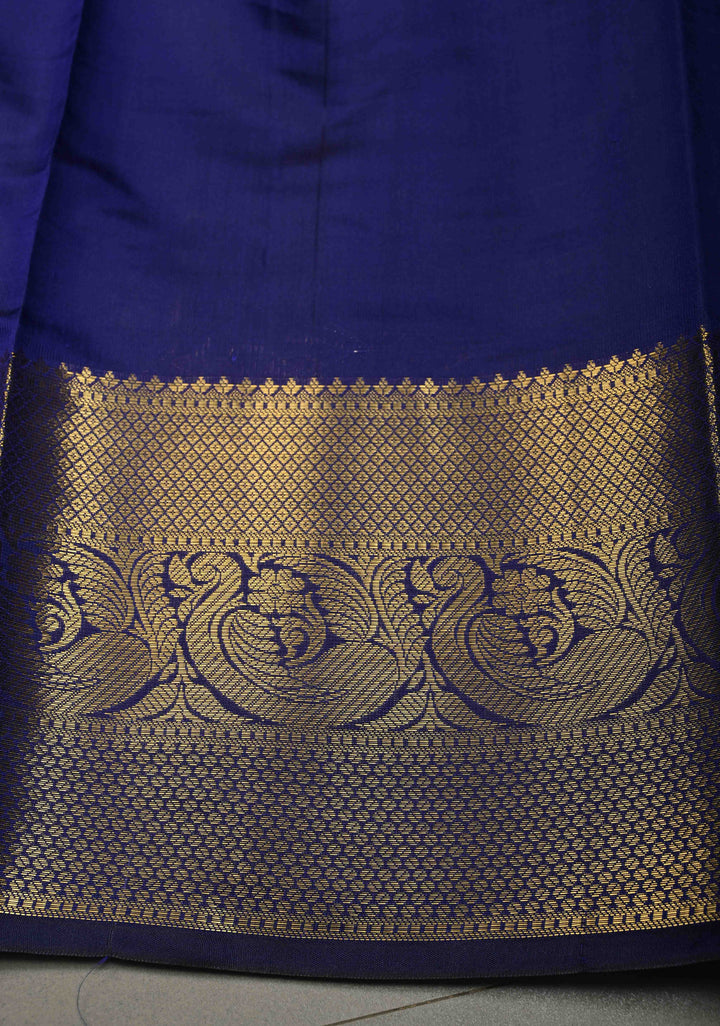 Deep Purple  Semi Silk Saree with Sona Rupa Zari Buttis Brocade and Zari Border